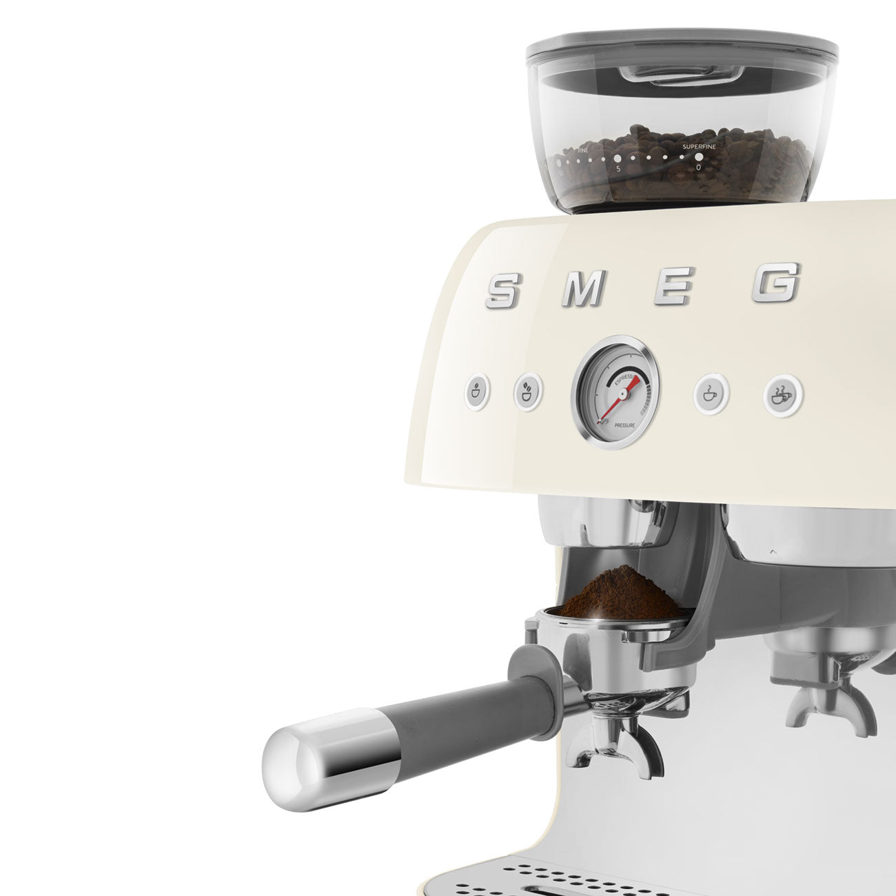 Smeg 50s Style Cream Manual Coffee Machine Grinder EGF03CREU - Metro Homecentre Menlyn