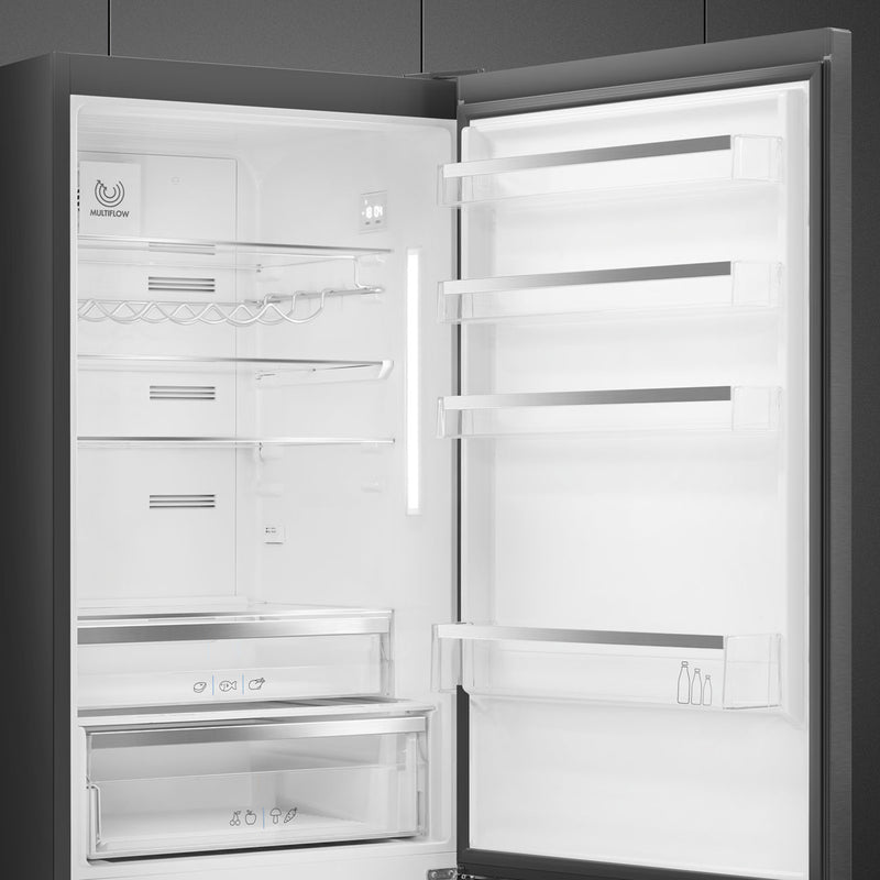 Smeg 70cm 453L Dark Inox Fridge Freezer RC47KNZA - Metro Homecentre Menlyn
