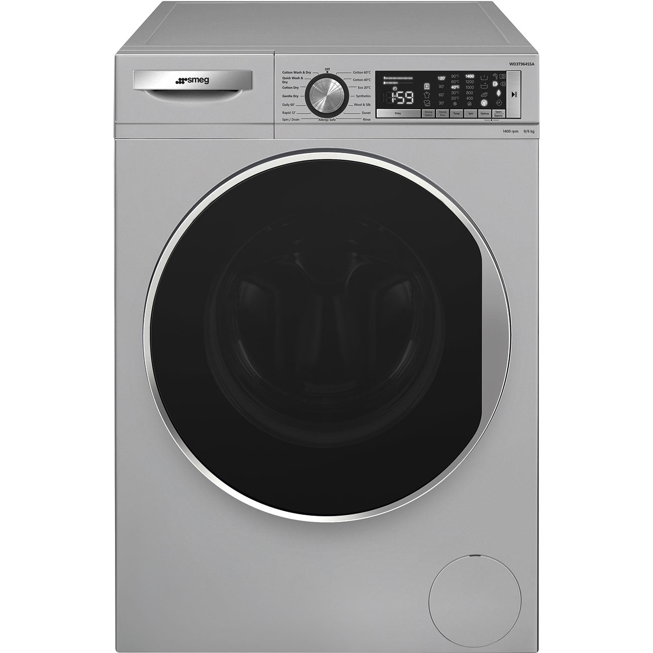 Smeg 9 - 6kg 60cm Front Loader Washer Dryer WD3T964SSA - Metro Homecentre Menlyn