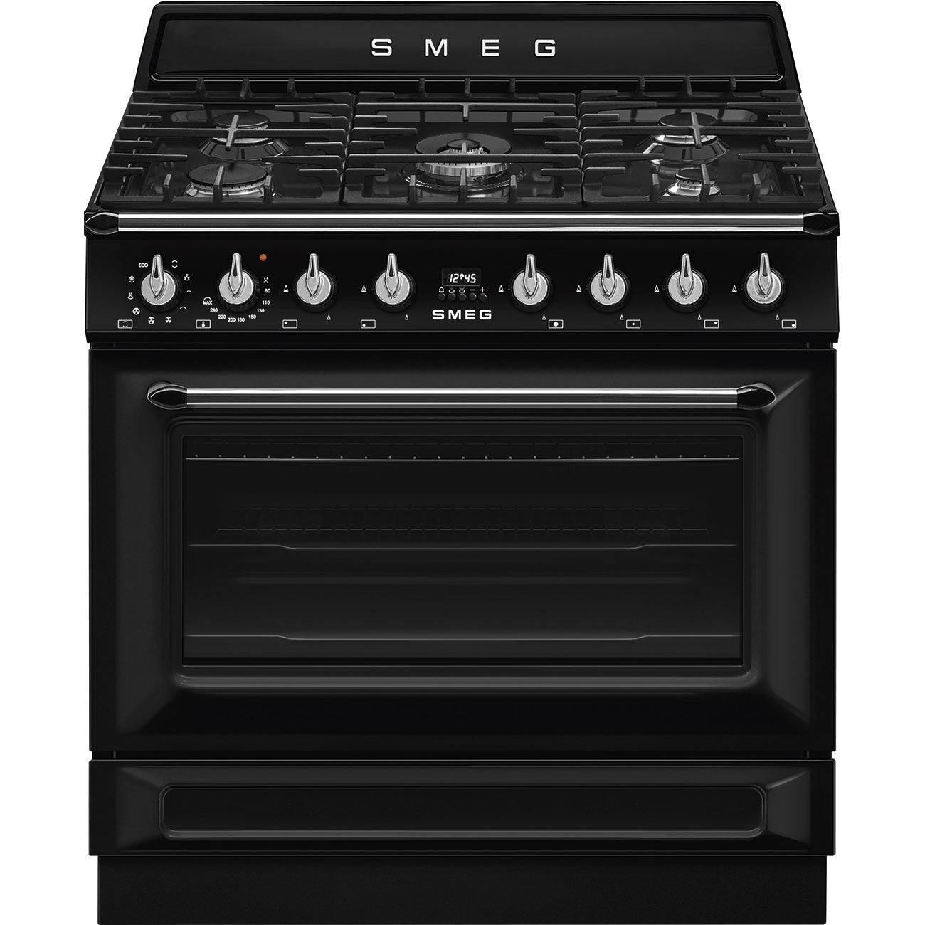 Smeg 90cm Black Victoria Gas Electric Cooker TR90GMBL - Metro Homecentre Menlyn