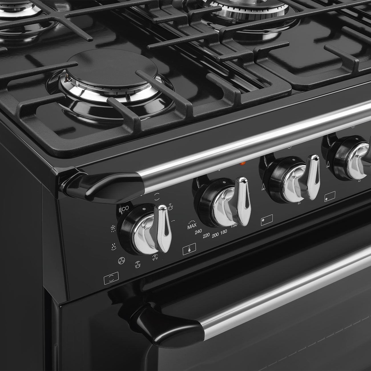 Smeg 90cm Black Victoria Gas Electric Cooker TR90GMBL - Metro Homecentre Menlyn