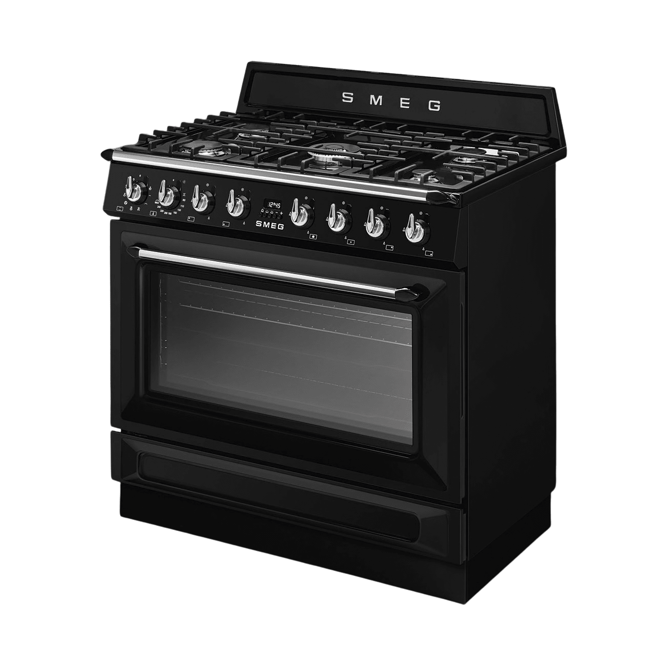 Smeg 90cm Black Gas Electric Cooker TR90GMBL - Metro Homecentre Menlyn