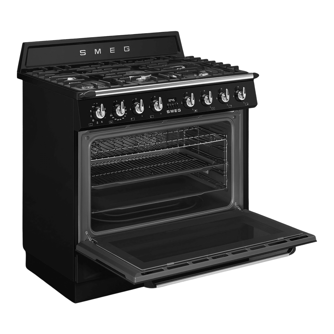 Smeg 90cm Black Gas Electric Cooker TR90GMBL - Metro Homecentre Menlyn