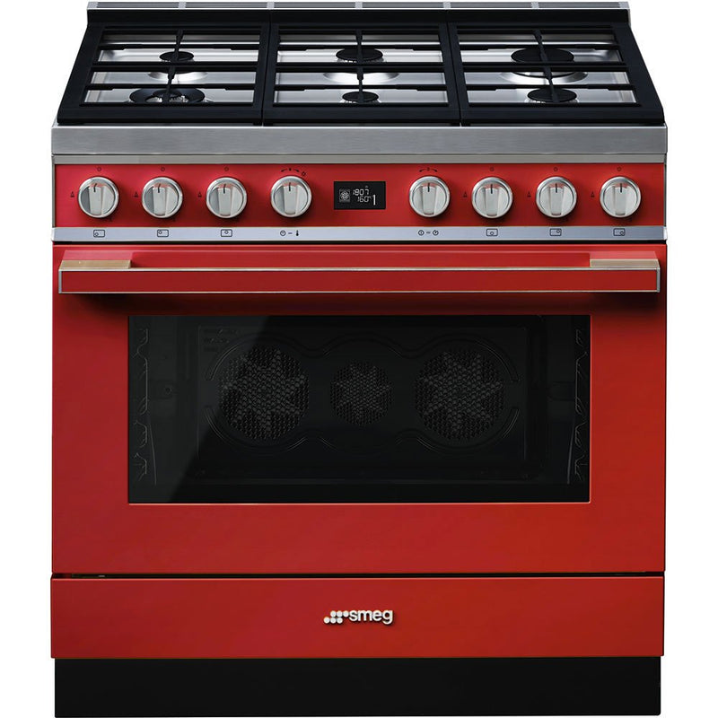 Smeg 90cm Red Gas Electric Freestanding Cooker CPF9GPR - Metro Homecentre Menlyn