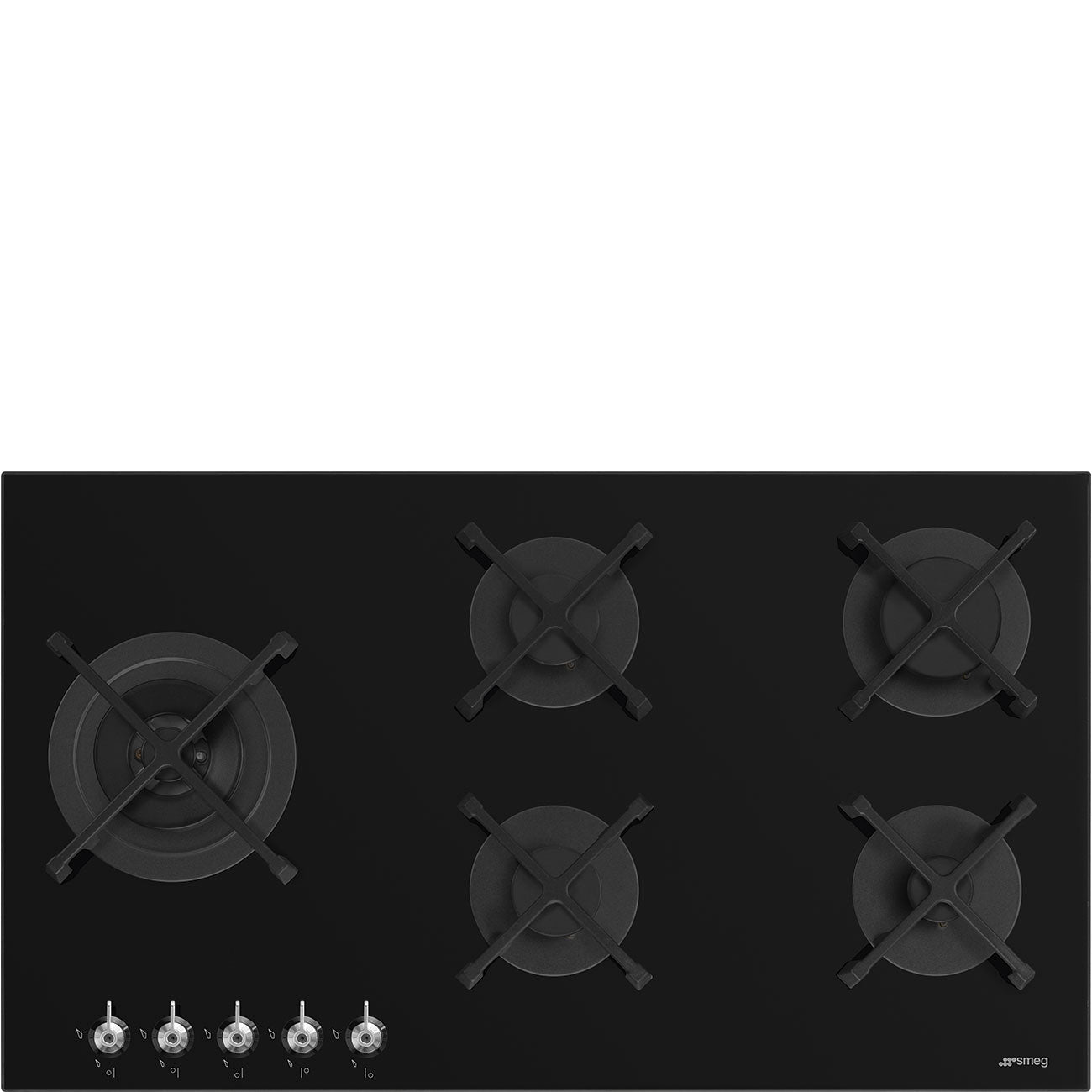 Smeg 90cm Black Gas on Glass Hob PV395LNSA2 - Metro Homecentre Menlyn