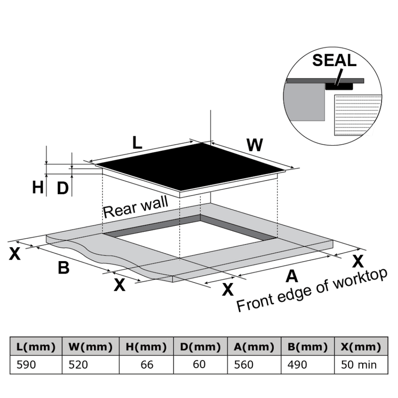 Falco 60cm 4 Zone Induction Hob FAL - SSIH - 60 - Metro Homecentre Menlyn