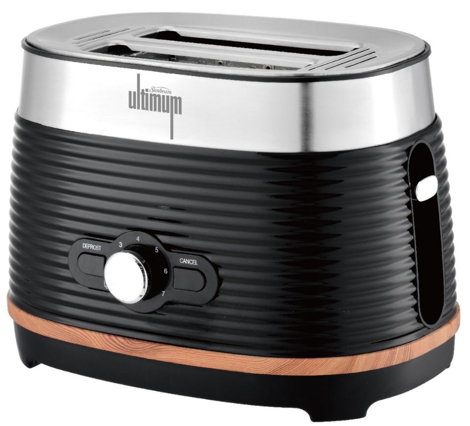 Sunbeam 800W Steel Black 2 Slice Toaster - SUTTR - 2800 - Metro Homecentre Menlyn