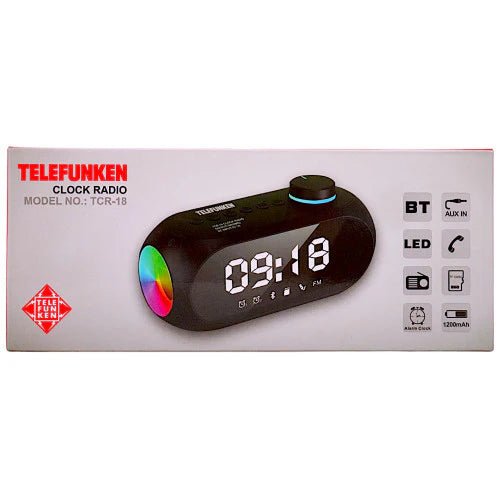Telefunken Black Clock Radio TCR18 - Metro Homecentre Menlyn